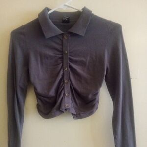 J.O.A. Purple Button-Down Shirt